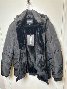 Apparis Black Faux-Fur Lined Puffer Jacket (25)